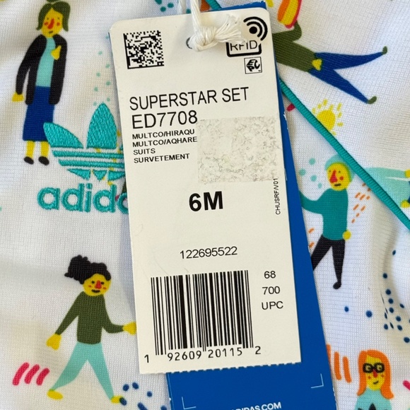 ✨ Adidas Baby Kids Superstar Tracksuit Sweat Pants Zip Jacket Set Sz. 6 Months - Picture 8 of 16